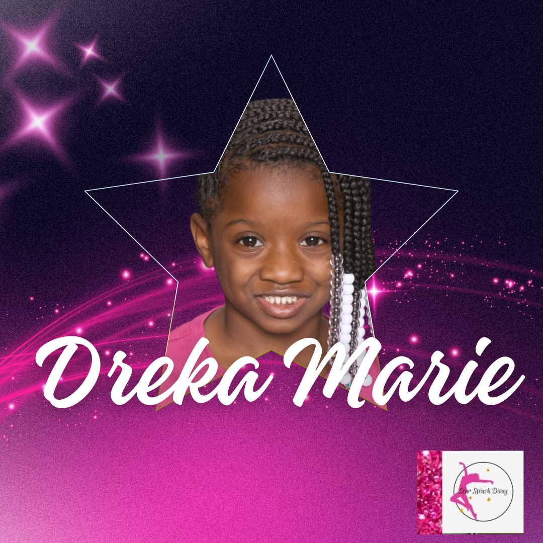 Photo of Dreka Marie framed by a pink star