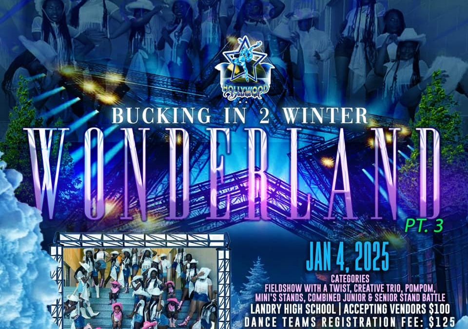 bucking in 2 winter wonderland majorette dance competition flyer