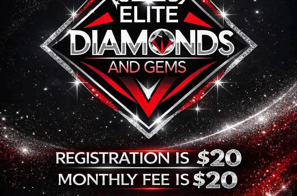 registration flyer for Elite Diamonds and Gems dance team